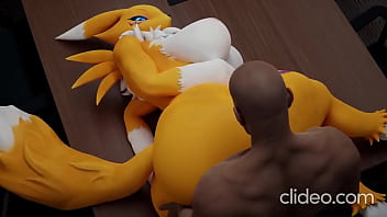 Renamon and her black daddy fucking in her office